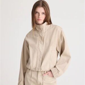 NWT Madewell Denim Crop Field Jacket Size Small Faded Khaki